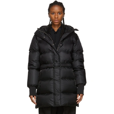 Shop Kenzo Black Down Belted Puffer Jacket In 99 Black