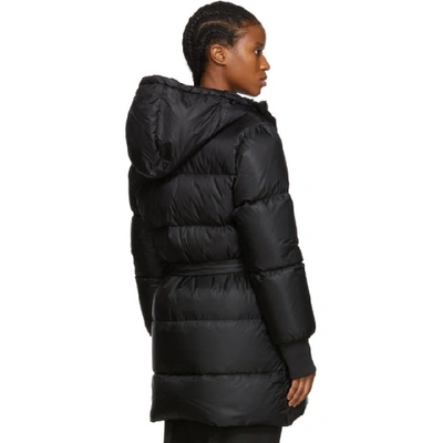 Shop Kenzo Black Down Belted Puffer Jacket In 99 Black