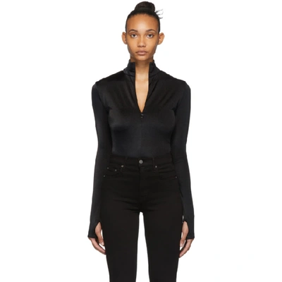 Shop Wolford Black Shimmering Glass String Bodysuit In 7005 Black