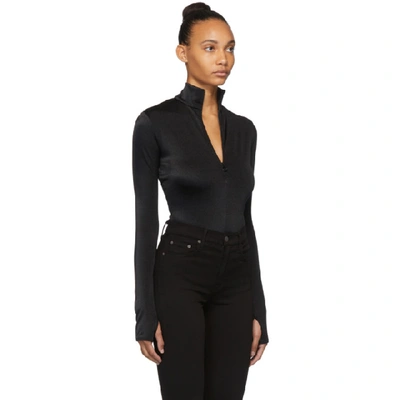 Shop Wolford Black Shimmering Glass String Bodysuit In 7005 Black