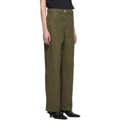 Shop Our Legacy Khaki Workwear Trousers In Dark Olive