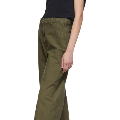 Shop Our Legacy Khaki Workwear Trousers In Dark Olive
