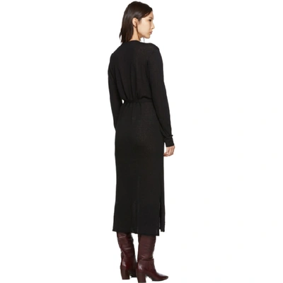 Shop Lemaire Black Cardigan Dress In 999 Black