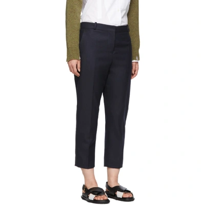 Shop Marni Blue Cropped Trousers In 00b99 Blubl