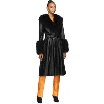 Shop Saks Potts Black Foxy Shearling Coat