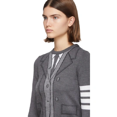 Shop Thom Browne Grey Trompe Loeil Tb Suit Sweater In 035 Med Gre