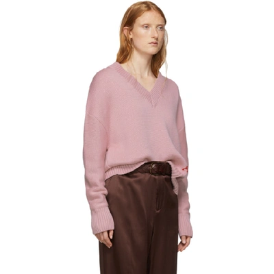 Shop Ami Alexandre Mattiussi Pink Oversized Logo Sweater In 650 Rose