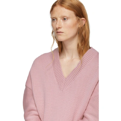 Shop Ami Alexandre Mattiussi Pink Oversized Logo Sweater In 650 Rose