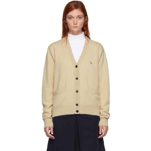 maison kitsune lambswool classic cardigan