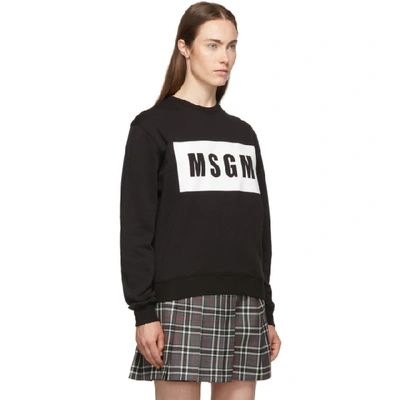 Shop Msgm Black Box Logo Sweatshirt In 99 Black