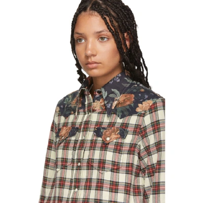 Shop R13 Off-white Cowboy Shirt In Ecru/blkflo