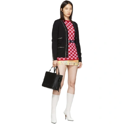 Shop Marc Jacobs Red And Pink The Checkered Crewneck Sweater In 601 Red Mul