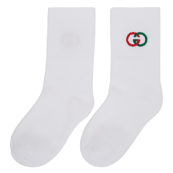 Gucci White Interlocking G Tennis Socks In 9066 White | ModeSens