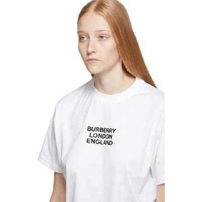Shop Burberry White Carrick T-shirt