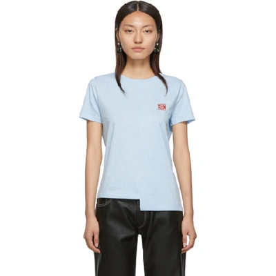 Shop Loewe Blue Monogram Asymmetric T-shirt