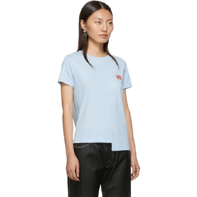 Shop Loewe Blue Monogram Asymmetric T-shirt