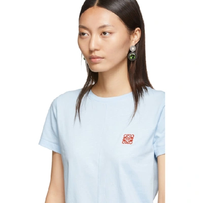 Shop Loewe Blue Monogram Asymmetric T-shirt