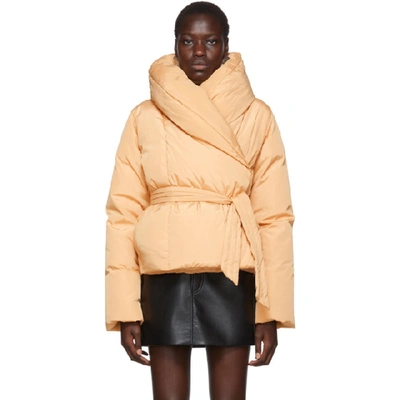 Shop Saks Potts Beige Down Bubble Jacket In Nude