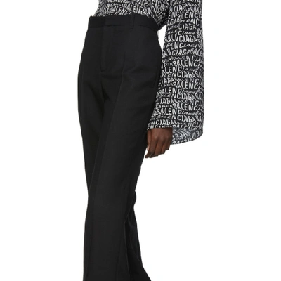 Shop Balenciaga Black Wool Gabardine Trousers In 1000 Black