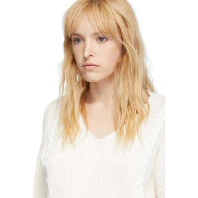 Shop 3.1 Phillip Lim / フィリップ リム 3.1 Phillip Lim White Cropped Weave Sweater In Iv122 Ivory