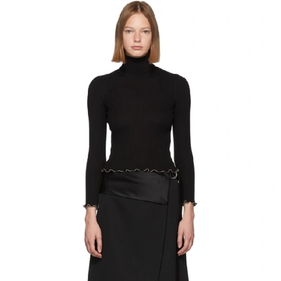 Shop Alexander Wang Black Ball Chain Ribbed Turtleneck In 001 Black