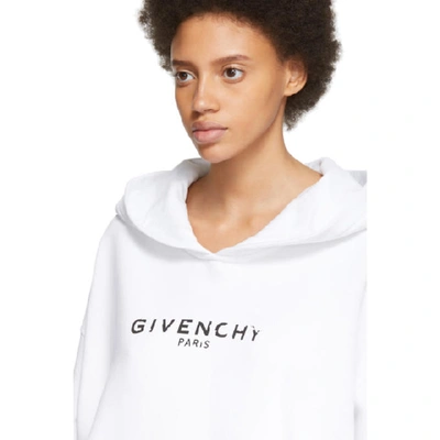 Shop Givenchy White Vintage Logo Hoodie