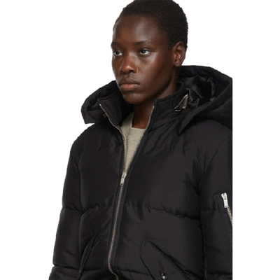 Shop Saint Laurent Black Down Silk Jacket In 1000 Black