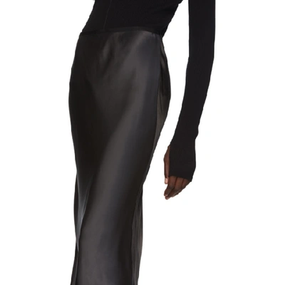 Shop Helmut Lang Black Double Satin Slip Skirt In Graphite