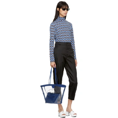 Shop Prada Blue Argyle Turtleneck