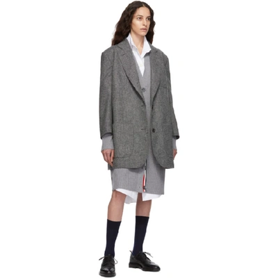 Shop Thom Browne Grey Supersized Sack Coat In 035 Med Gre