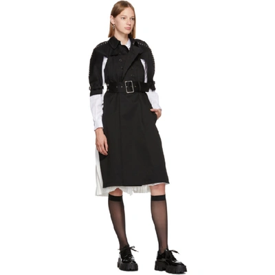 Shop Noir Kei Ninomiya Black Harness Back Trench Coat In 1 Black