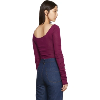 Shop Lemaire Pink Bare Shoulder Second Skin Sweater In 326 Magenta