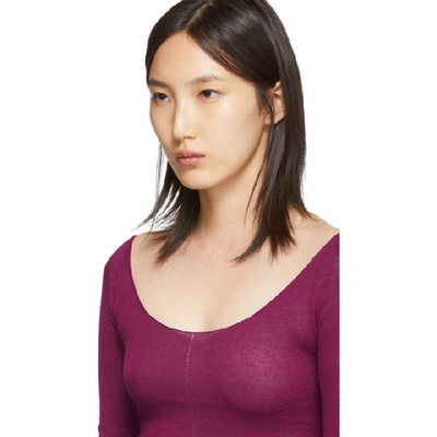 Shop Lemaire Pink Bare Shoulder Second Skin Sweater In 326 Magenta