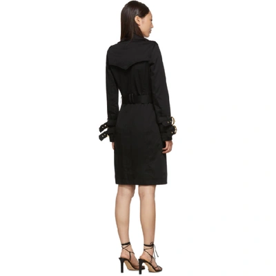 Shop Balmain Black Cotton Gabardine Trench Coat In 0pa Black