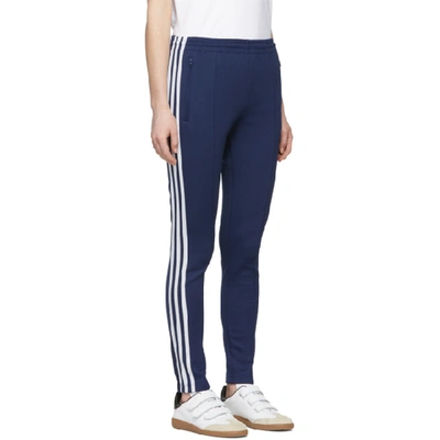 Shop Adidas Originals Blue Sst Track Pants In Dark Blue