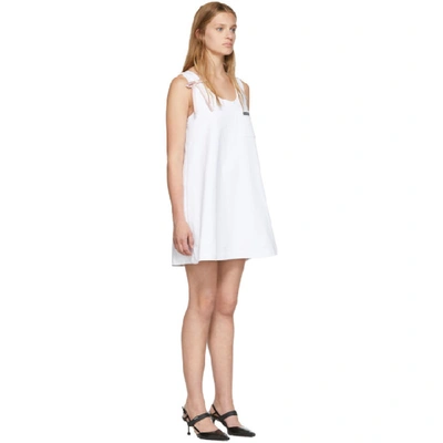 Shop Prada White Bow Detail Sleeveless Dress