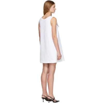 Shop Prada White Bow Detail Sleeveless Dress