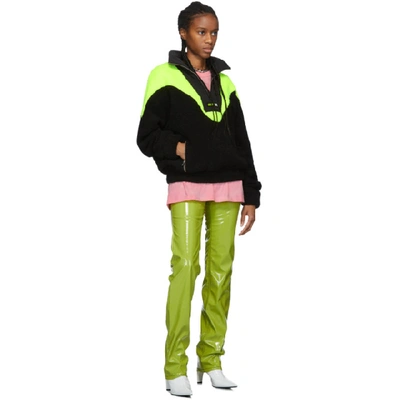 Shop Misbhv Black And Green Europa Fleece Jacket In Black/neong