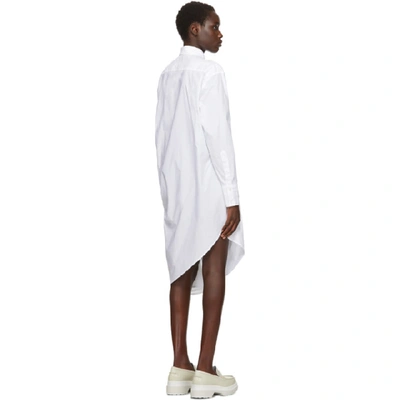 Shop Mm6 Maison Margiela White Collared Shirt Dress In 100 White