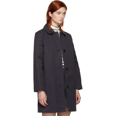 Shop Apc A.p.c. Navy Poupee Coat In Iak Dark Na