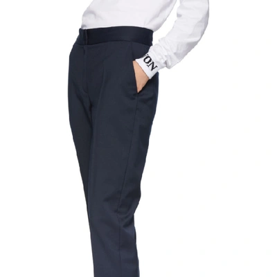 Shop Won Hundred Navy Elissa Trousers In Dress Blues