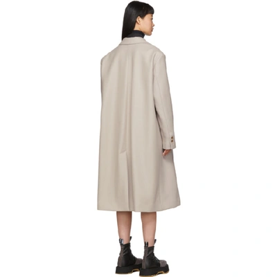 Shop Mm6 Maison Margiela Beige Wool Double-breasted Coat In 112 Beige