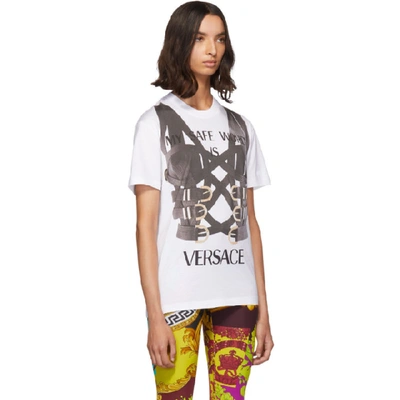 Shop Versace White My Safe Word Is T-shirt In A911 Black