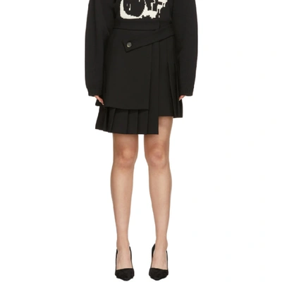 Shop Off-white Black Formal Multipanel Miniskirt