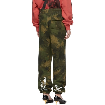 Shop Off-white Green Paintbrush Camouflage Slim Lounge Pants