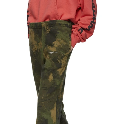 Shop Off-white Green Paintbrush Camouflage Slim Lounge Pants