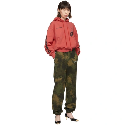 Shop Off-white Green Paintbrush Camouflage Slim Lounge Pants