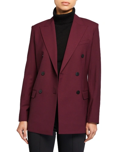 Shop Theory Double-breasted Tailored Jacket In Purple