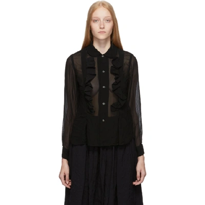 Shop Comme Des Garçons Comme Des Garçons Comme Des Garcons Comme Des Garcons Black Ruffle Georgette Shirt In 1 Black