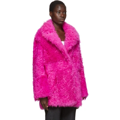 Shop Off-white Pink Fur Kalgan Coat In Fuchsia